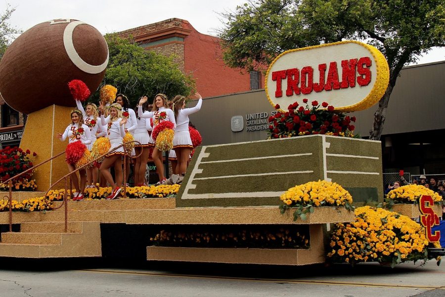 Cheerleaders at the University of Southern California, a university involved in Operation Varsity Blues.