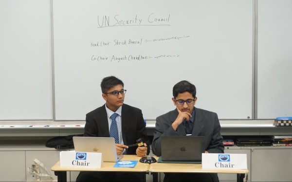 Student Chairs presiding over the UN Security Council at ASIJMUN IV